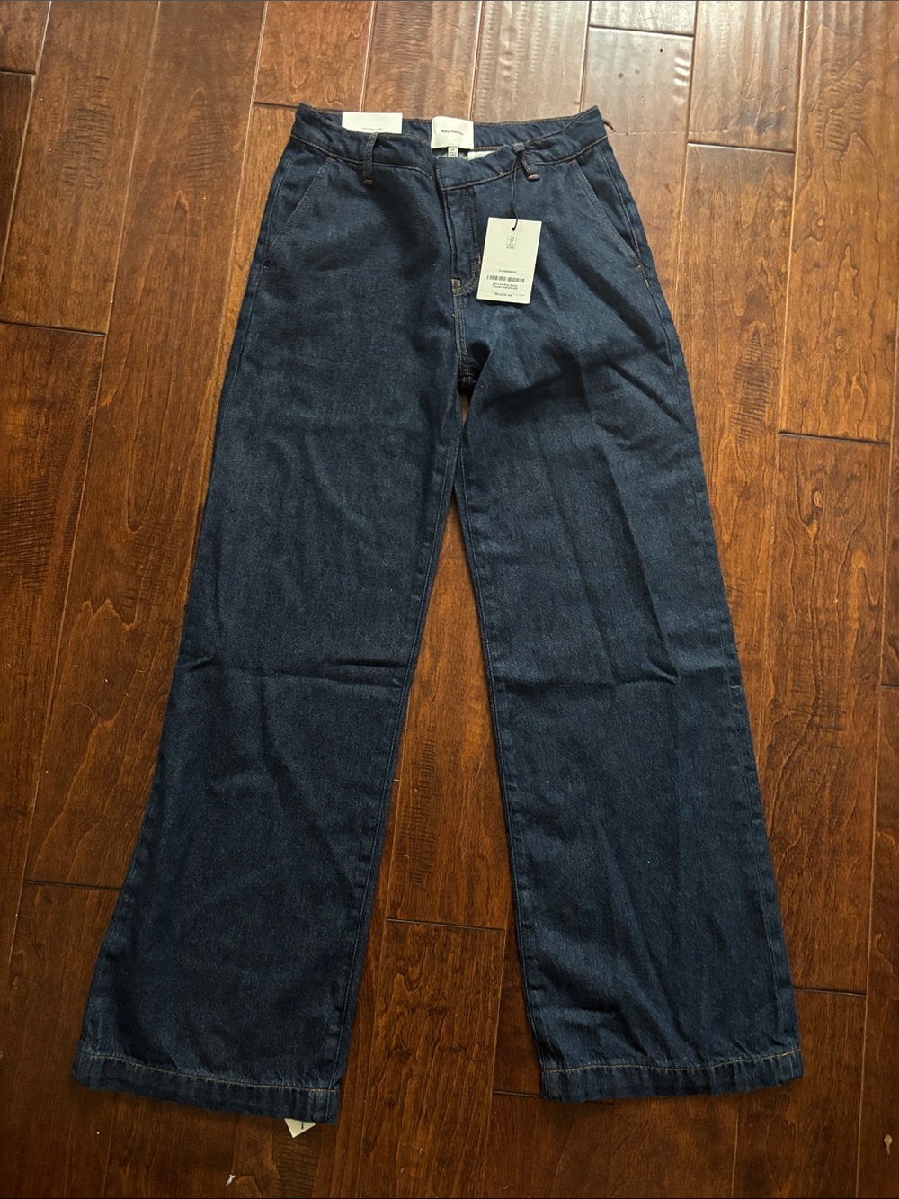 Reformation Dark Blue Wide-Leg Jeans